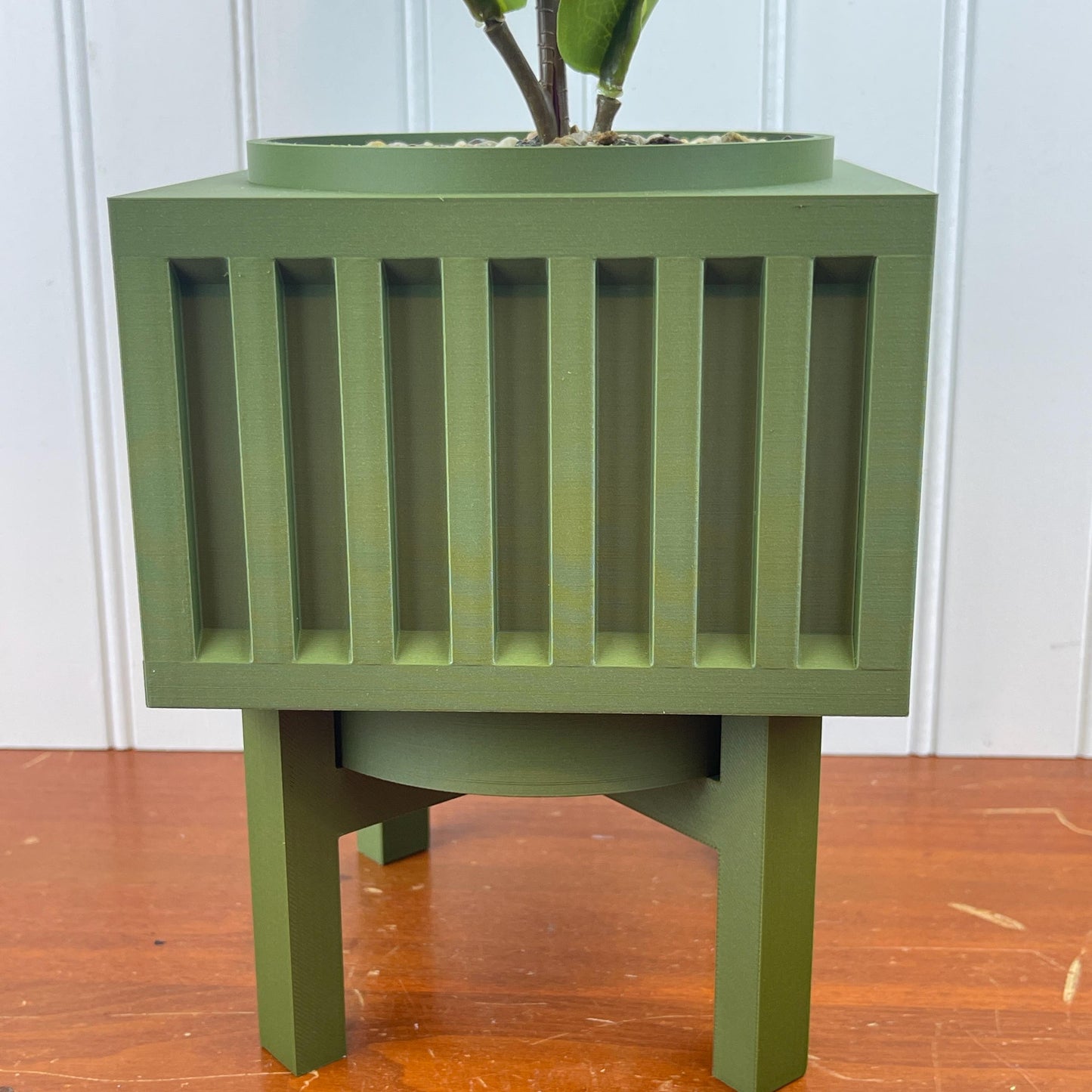 Modern Unique Indoor Flower Pot, Larix Planter Pot, Houseplants, Indoor Planter w/ Drainage Hole and Drip Tray, , Ecofriendly