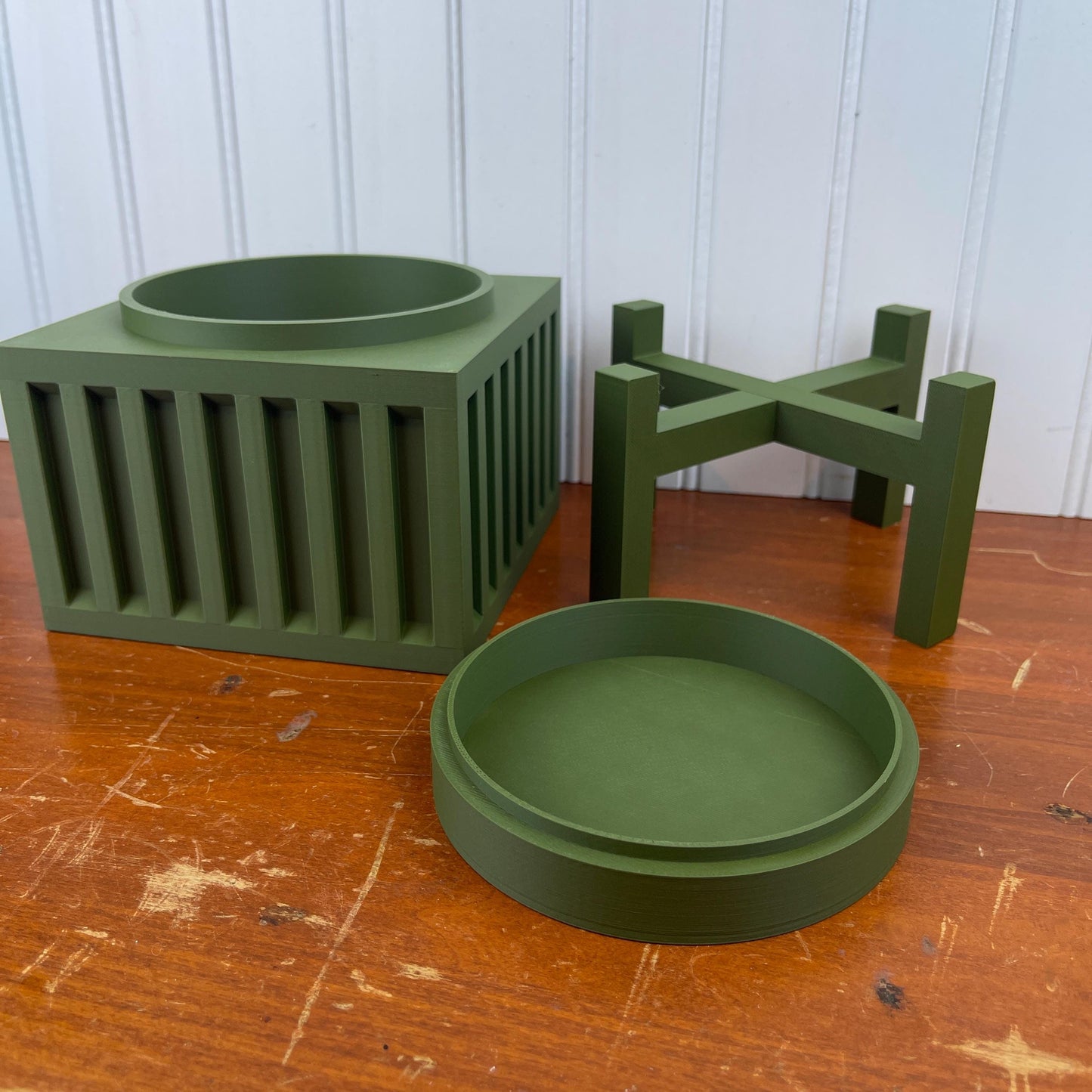 Modern Unique Indoor Flower Pot, Larix Planter Pot, Houseplants, Indoor Planter w/ Drainage Hole and Drip Tray, , Ecofriendly