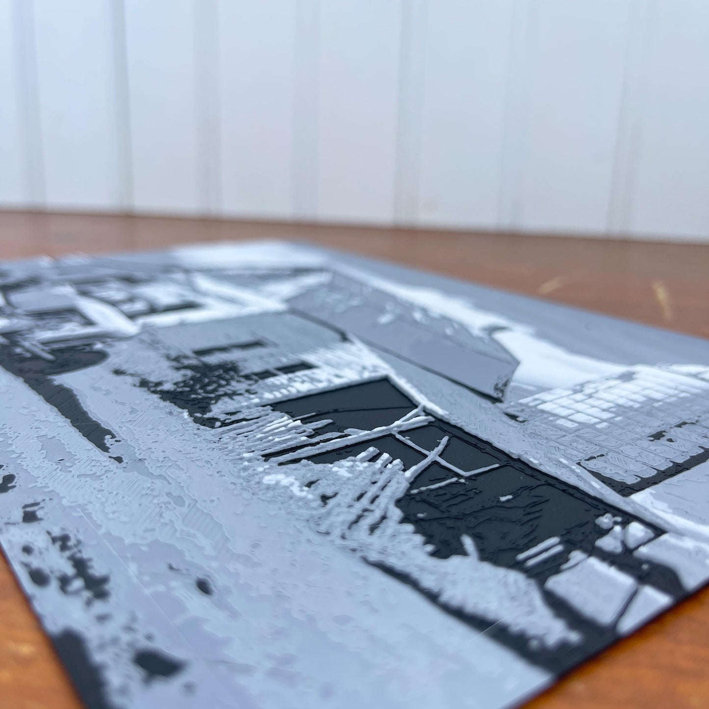 Old Barn & Vintage Tractor Wall Art, Barn with Silo, Hueforge Art Print, Textured Art