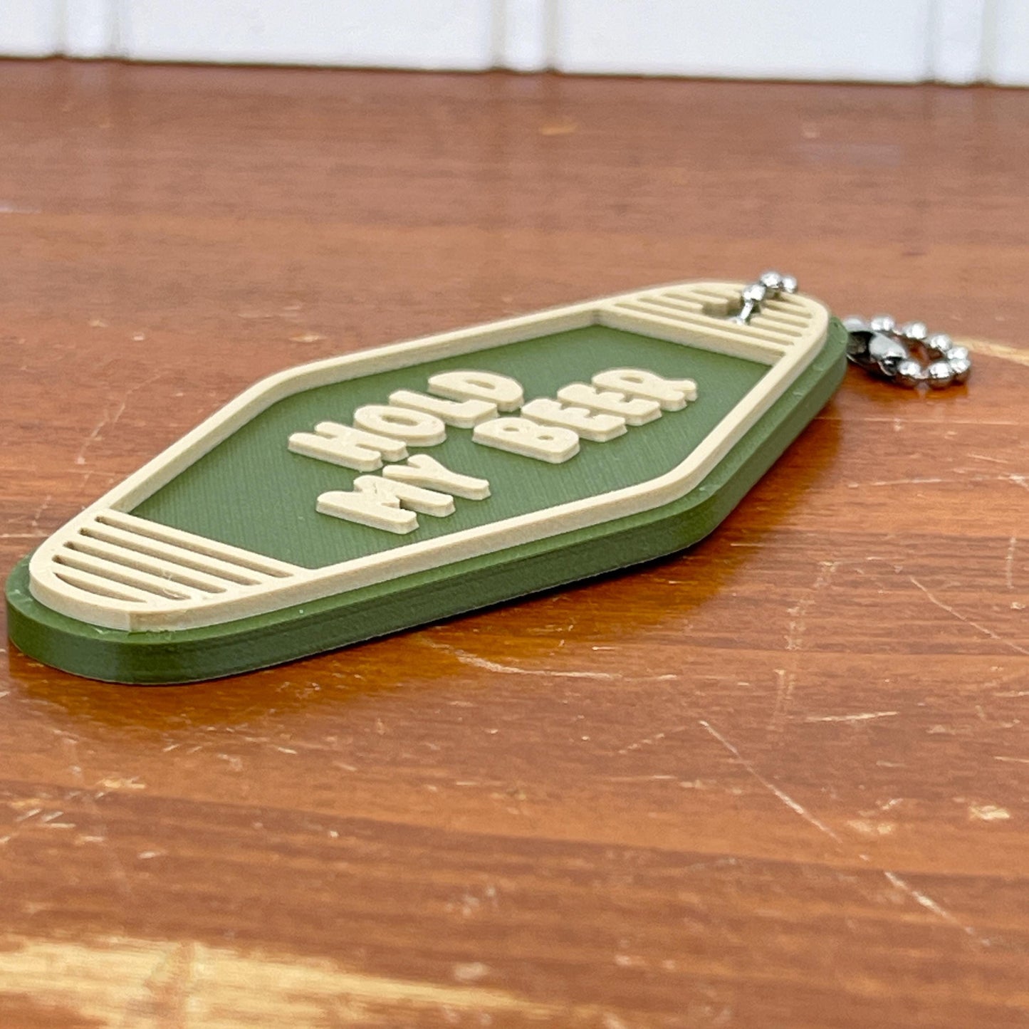 Retro Motel Keychain, Hold My Beer, Ballchain Keychain