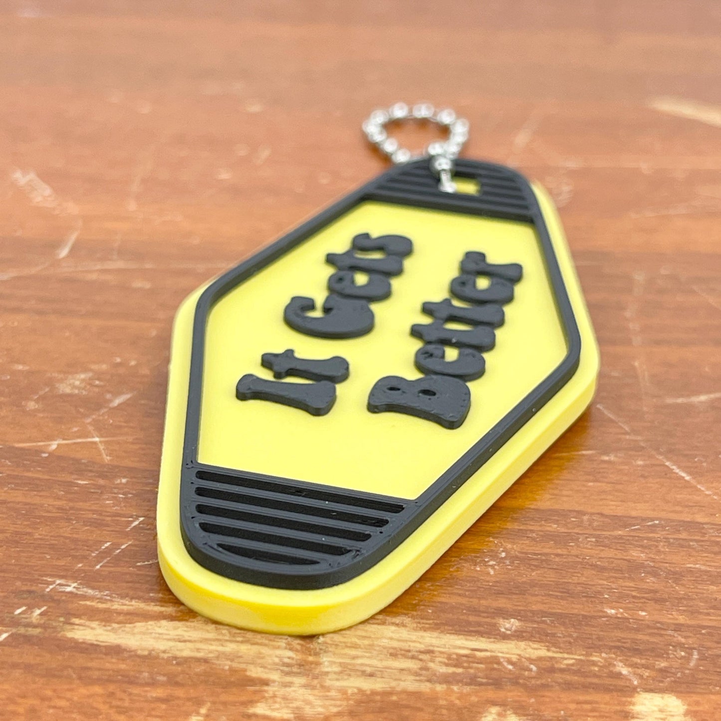 Retro Motel Keychain, It Gets Better, Ballchain Keychain