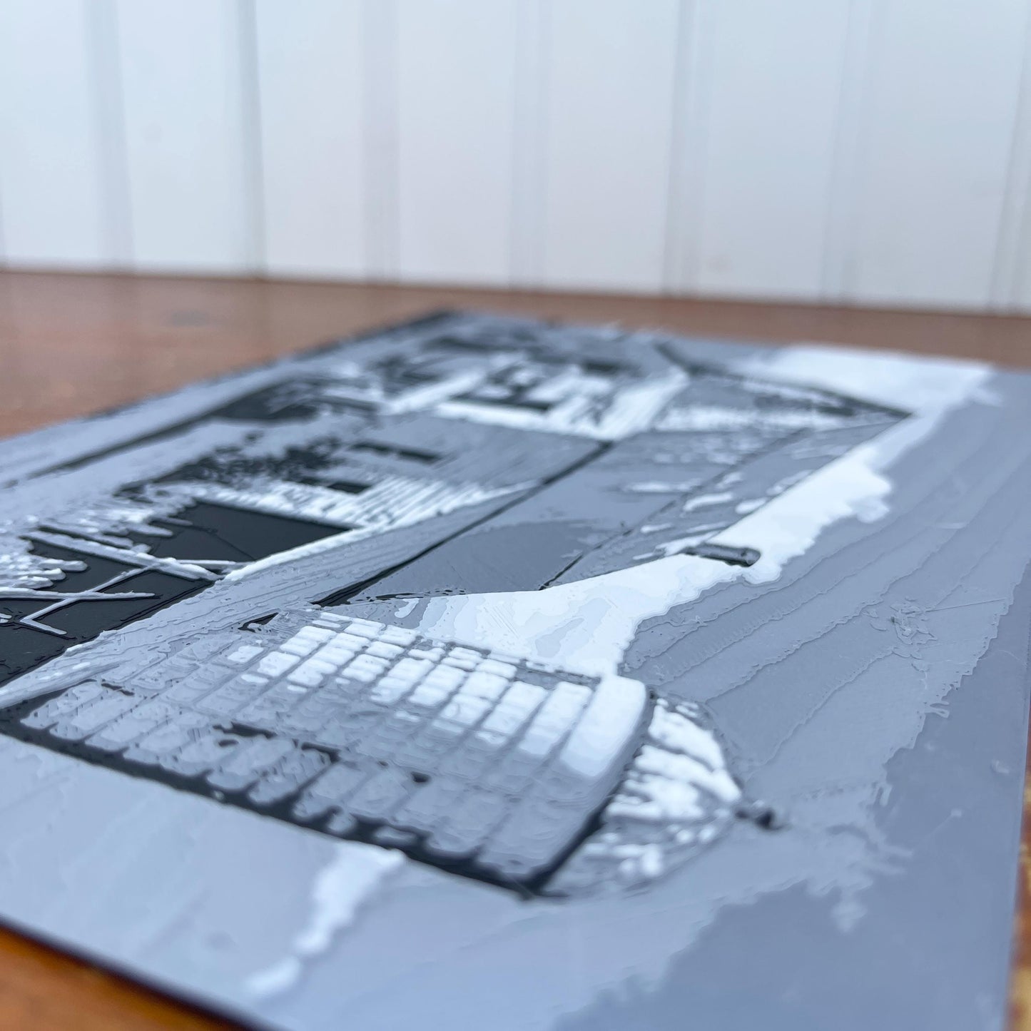 Old Barn & Vintage Tractor Wall Art, Barn with Silo, Hueforge Art Print, Textured Art