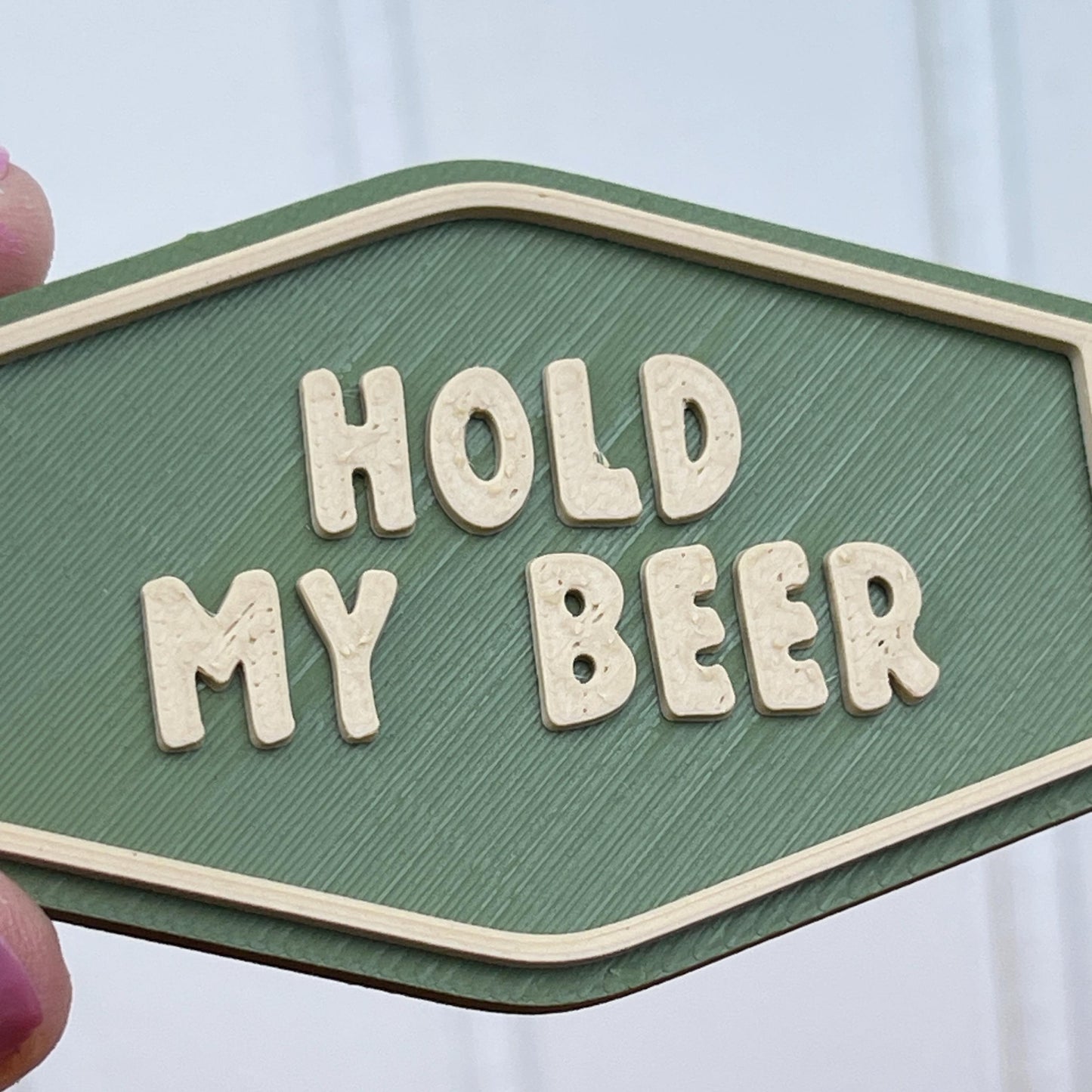 Retro Motel Keychain, Hold My Beer, Ballchain Keychain