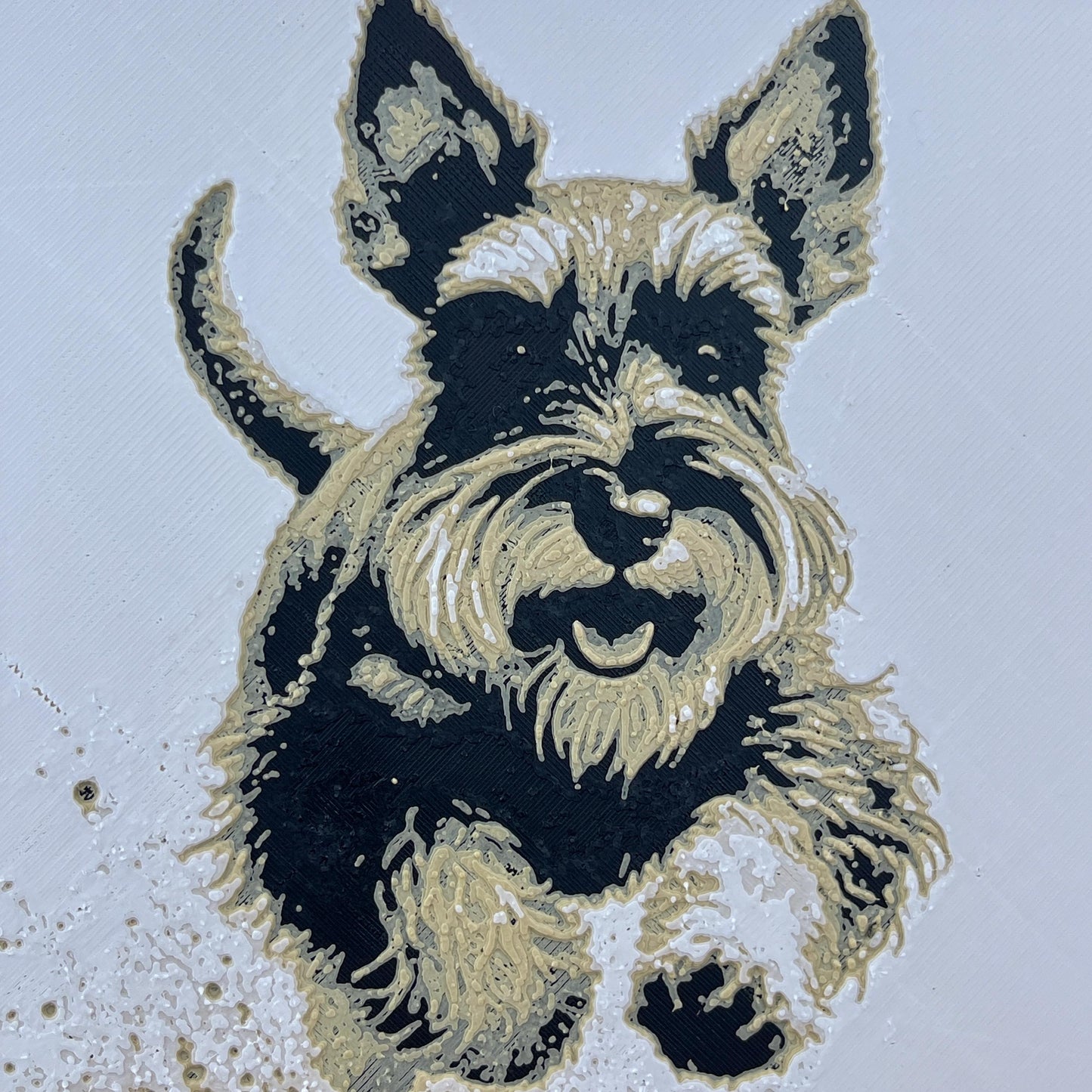 Schnauzer with Red Ball Wall Art,  Art, Dog Wall Art, Hueforge