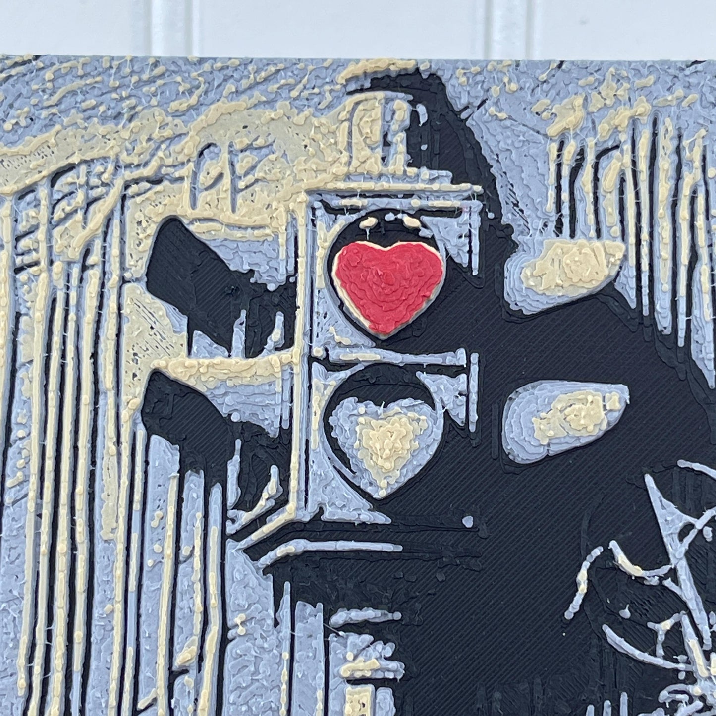 Scary Girl Wall Art,  Art, Creepy Girl Art, Creepy Girl Red Heart, Hueforge