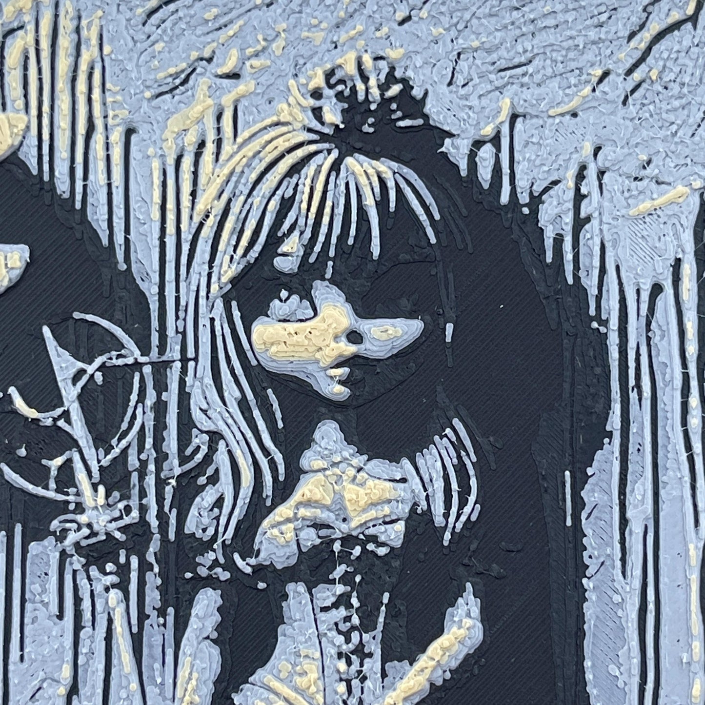 Scary Girl Wall Art,  Art, Creepy Girl Art, Creepy Girl Red Heart, Hueforge