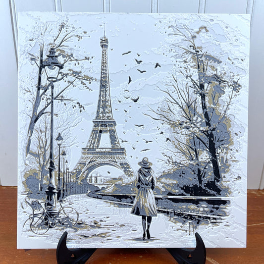 Eiffel Tower In Paris Wall Art,  Wall Art, Woman in Paris, Parisian Charm