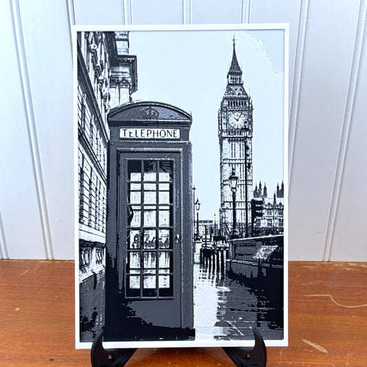 London Wall Art,  Wall Art, Telephone Booth, Big Ben, City Scape Art