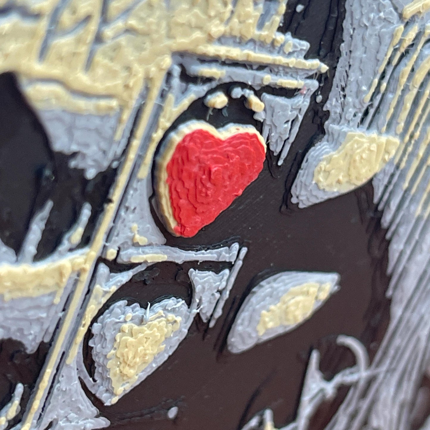 Scary Girl Wall Art,  Art, Creepy Girl Art, Creepy Girl Red Heart, Hueforge