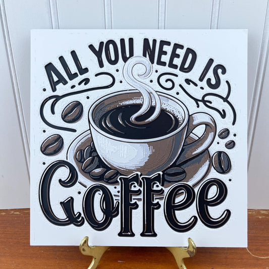 Coffee Wall Art, Coffee Bar Art, Coffee Lover, Coffee Station Decor,  Wall Art, Textured Art, Hueforge Art