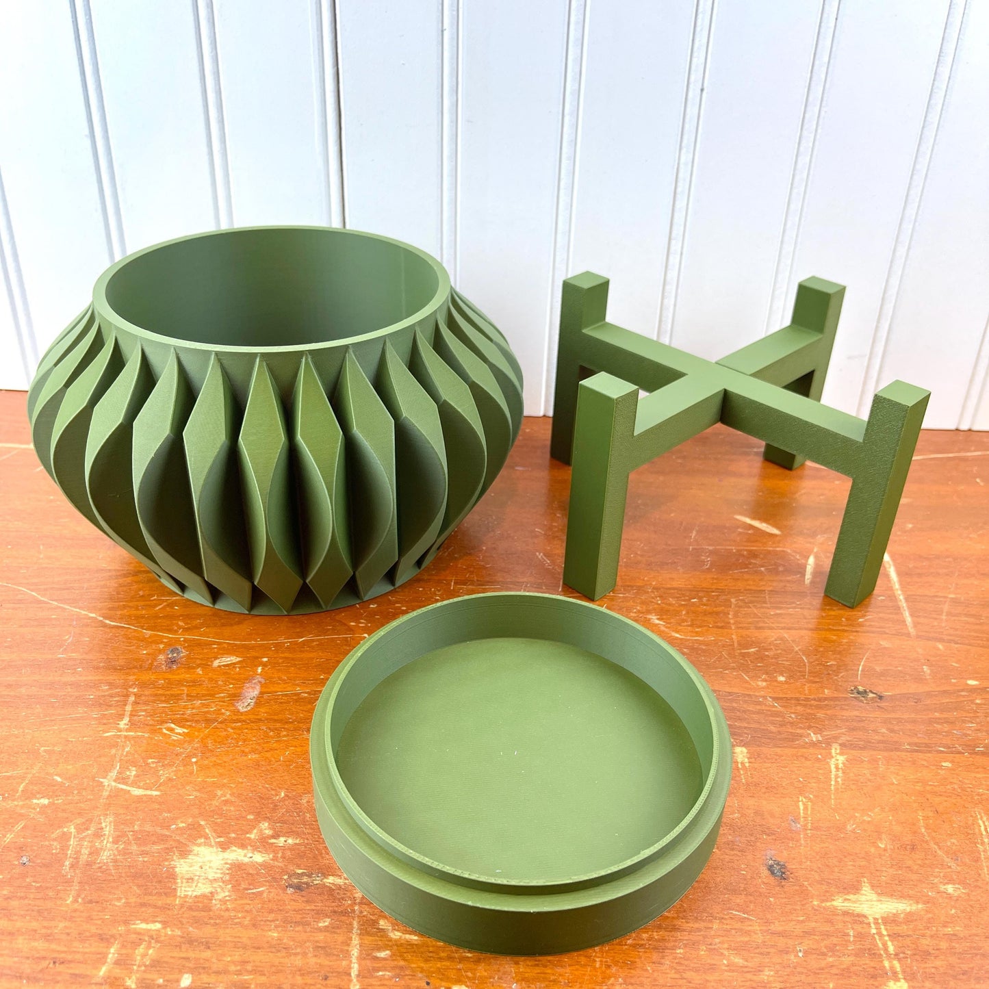 Indoor Flower Pot, Sevi Planter Pot w/ Drainage Hole and Drip Tray, Houseplants, Ecofriendly