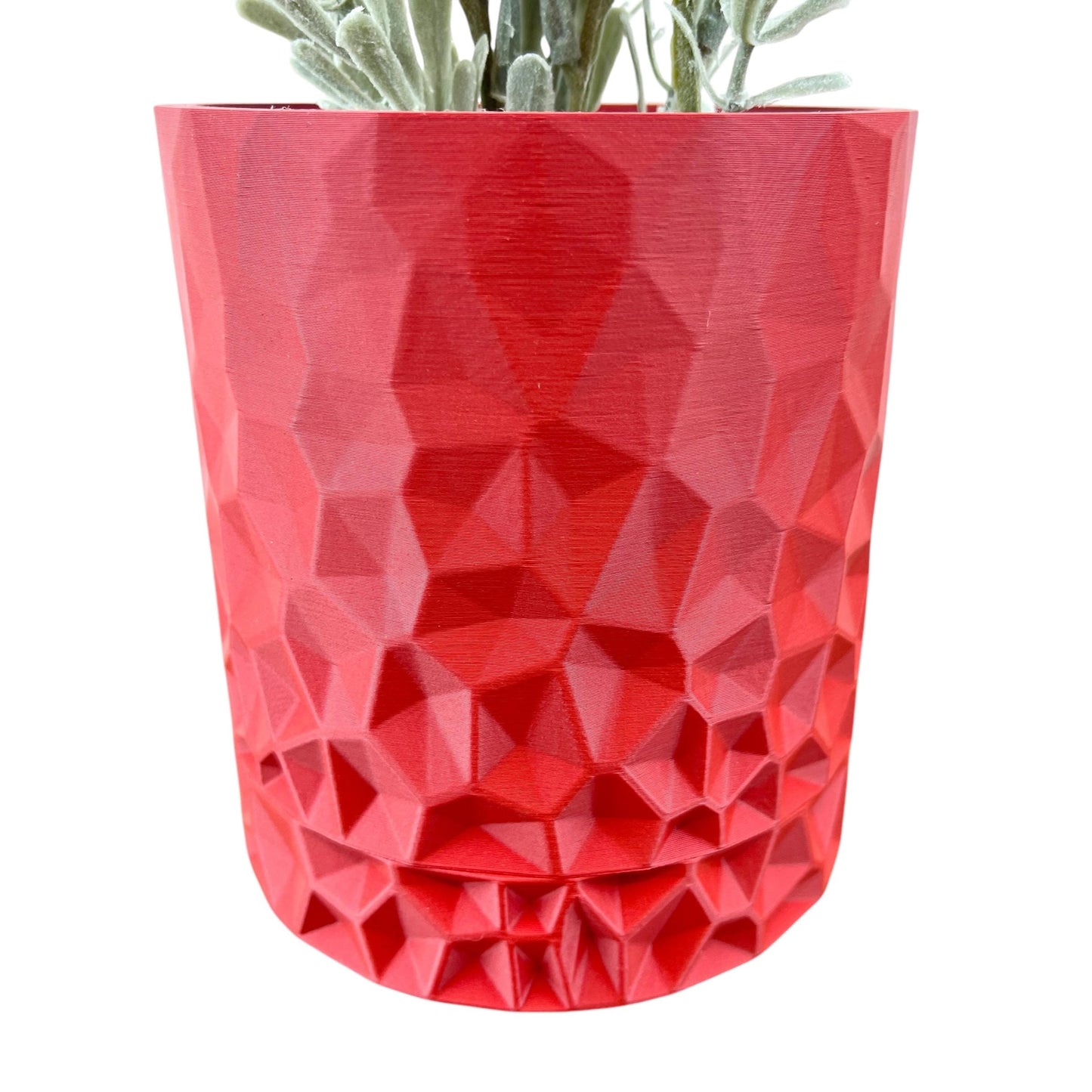 Voronoi Planter with Screw on Drip Tray, Indoor Flower Pot
