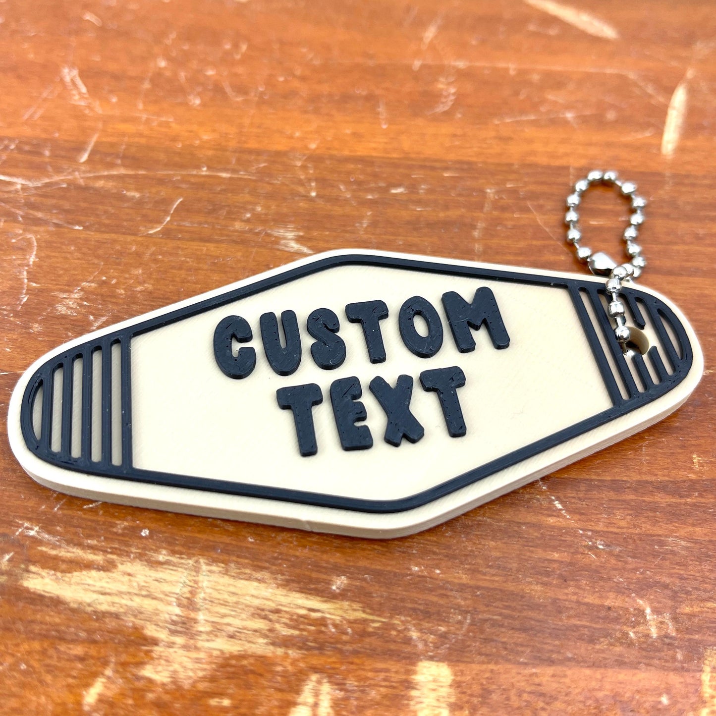 Retro Motel Keychain, Custom Keychain, Ballchain Keychain