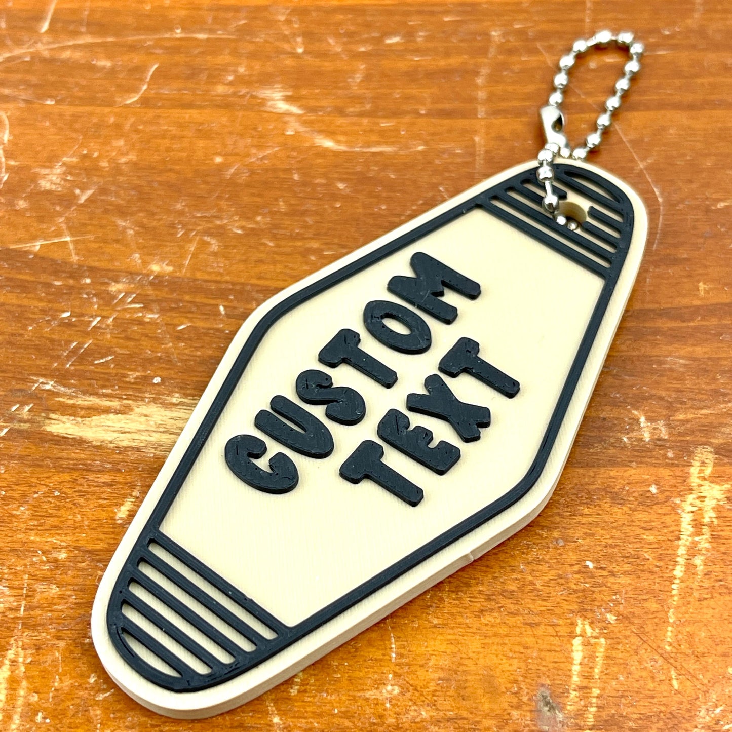 Retro Motel Keychain, Custom Keychain, Ballchain Keychain