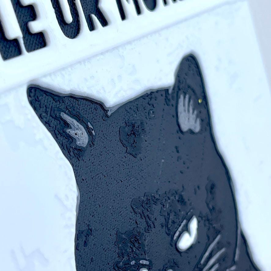 Wall Art, I Don’t Like People or Morning Until I’ve Had Coffee, Cat Lover, Coffee Bar Art. Cat Attitude