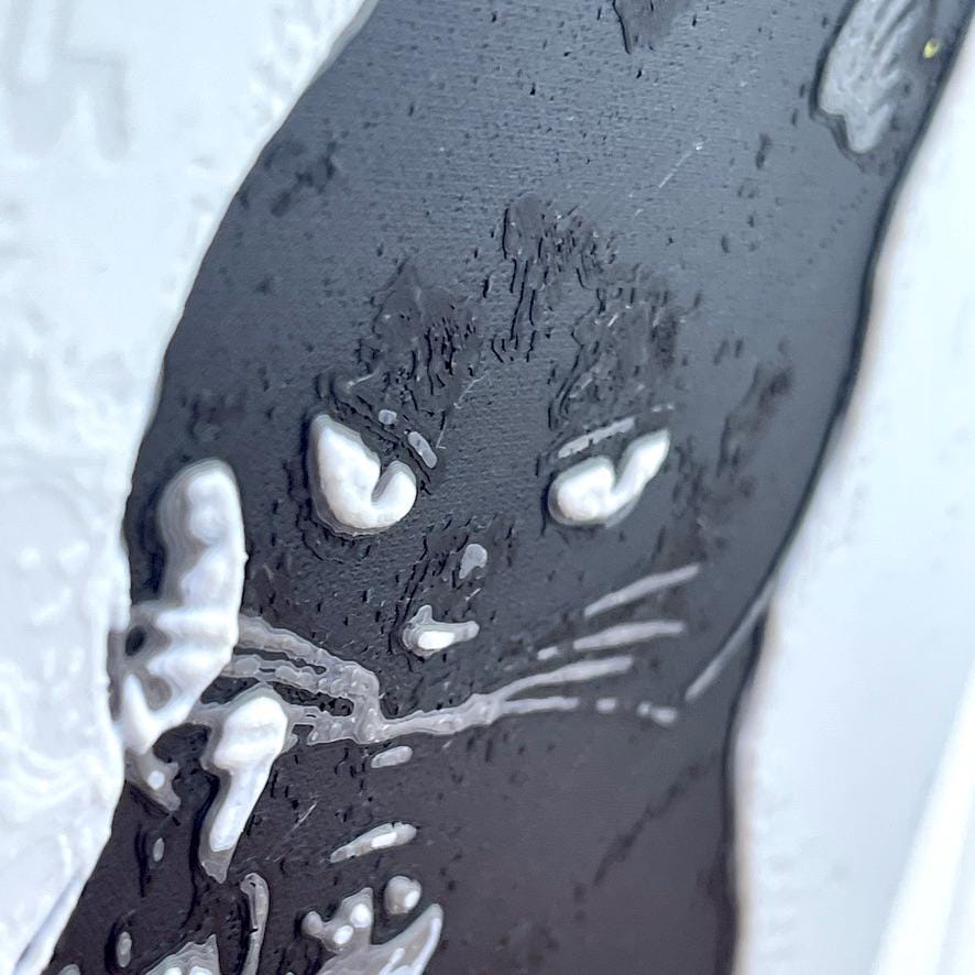 Wall Art, I Don’t Like People or Morning Until I’ve Had Coffee, Cat Lover, Coffee Bar Art. Cat Attitude
