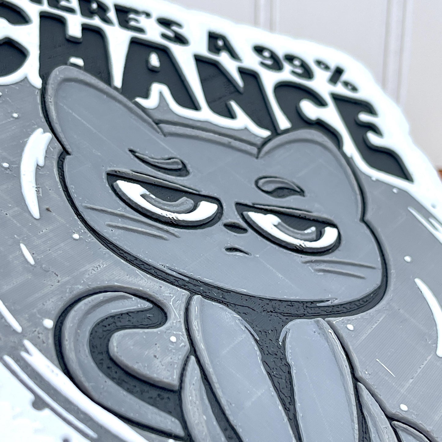 Wall Art, 99% Chance I Don’t Care, Funny Cat Sign, Sassy Cat, Cat Lover Gift, Cat Attitude