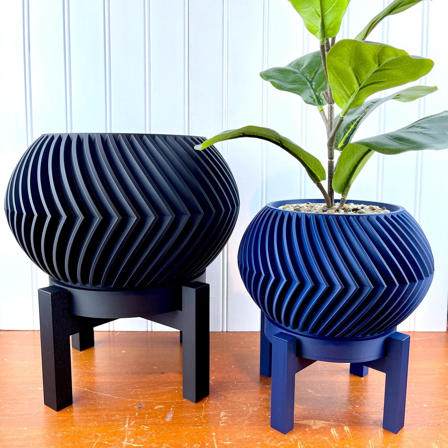 Indoor Flower Pot, Soko Planter Pot w/ Drainage Hole and Drip Tray, Houseplants, Ecofriendly