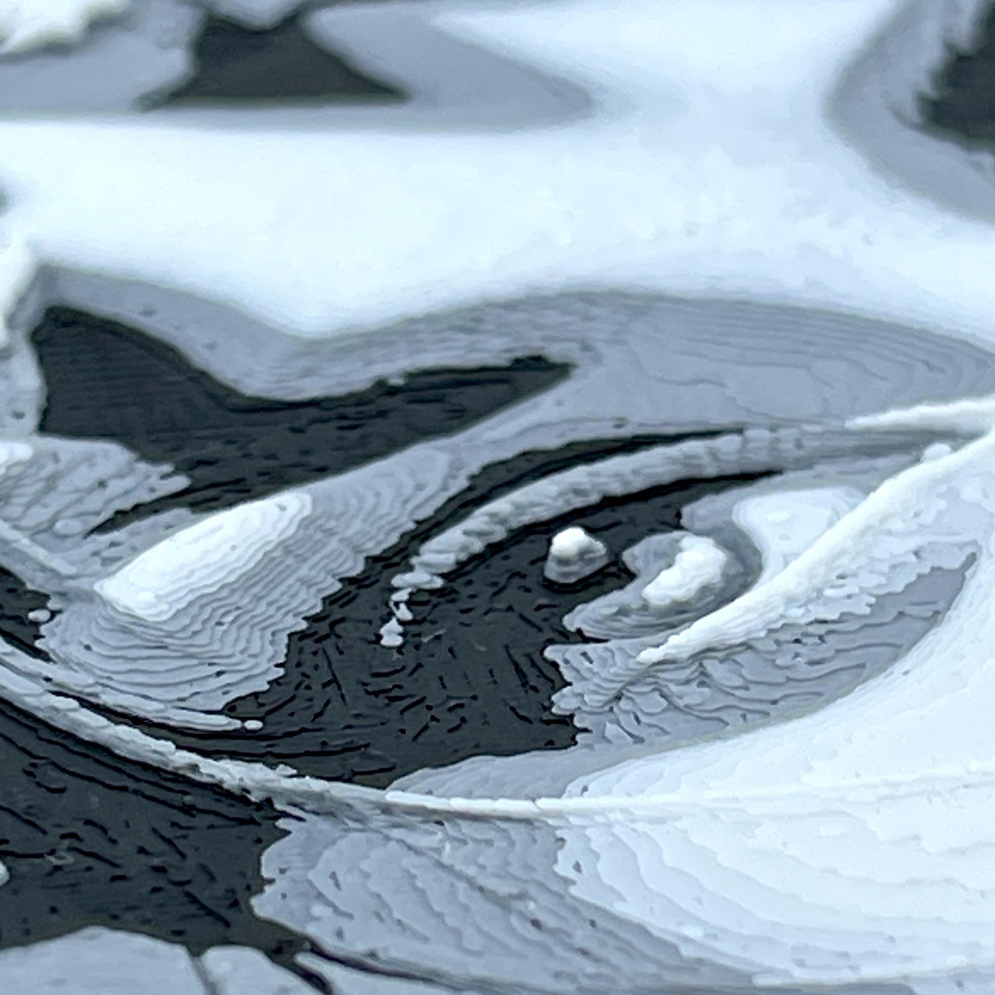 Hueforge Wall Art, Face in the Wall, Striking Monochrome,  Woman’s Face Breaking Through, Textured 3D Art