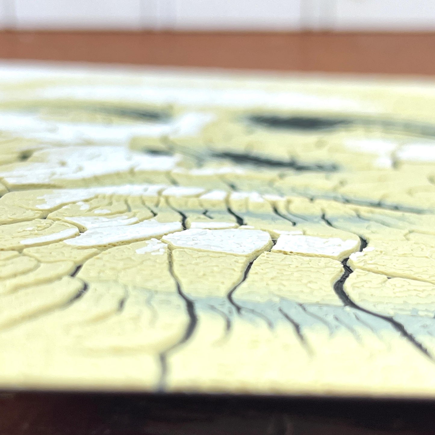 Hueforge Wall Art, Face in the Desert, Surreal Cracked Earth Face Texture