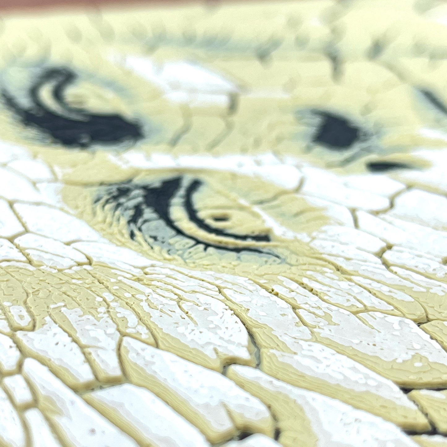 Hueforge Wall Art, Face in the Desert, Surreal Cracked Earth Face Texture