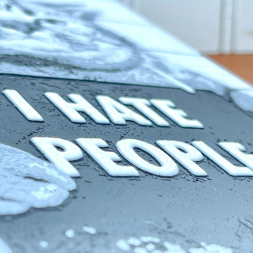 Wall Art, Funny Cat Mugshot, "I Hate People", Sassy Cat, Cat Lover Gift, Cat Attitude