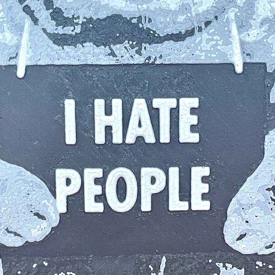 Wall Art, Funny Cat Mugshot, "I Hate People", Sassy Cat, Cat Lover Gift, Cat Attitude