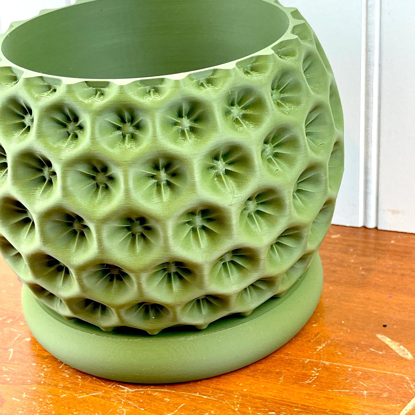 Modern Geometric Planter with Drainage Tray, Starry Planter Pot, Modern Succulent & Houseplant Pot, Honeycomb Design