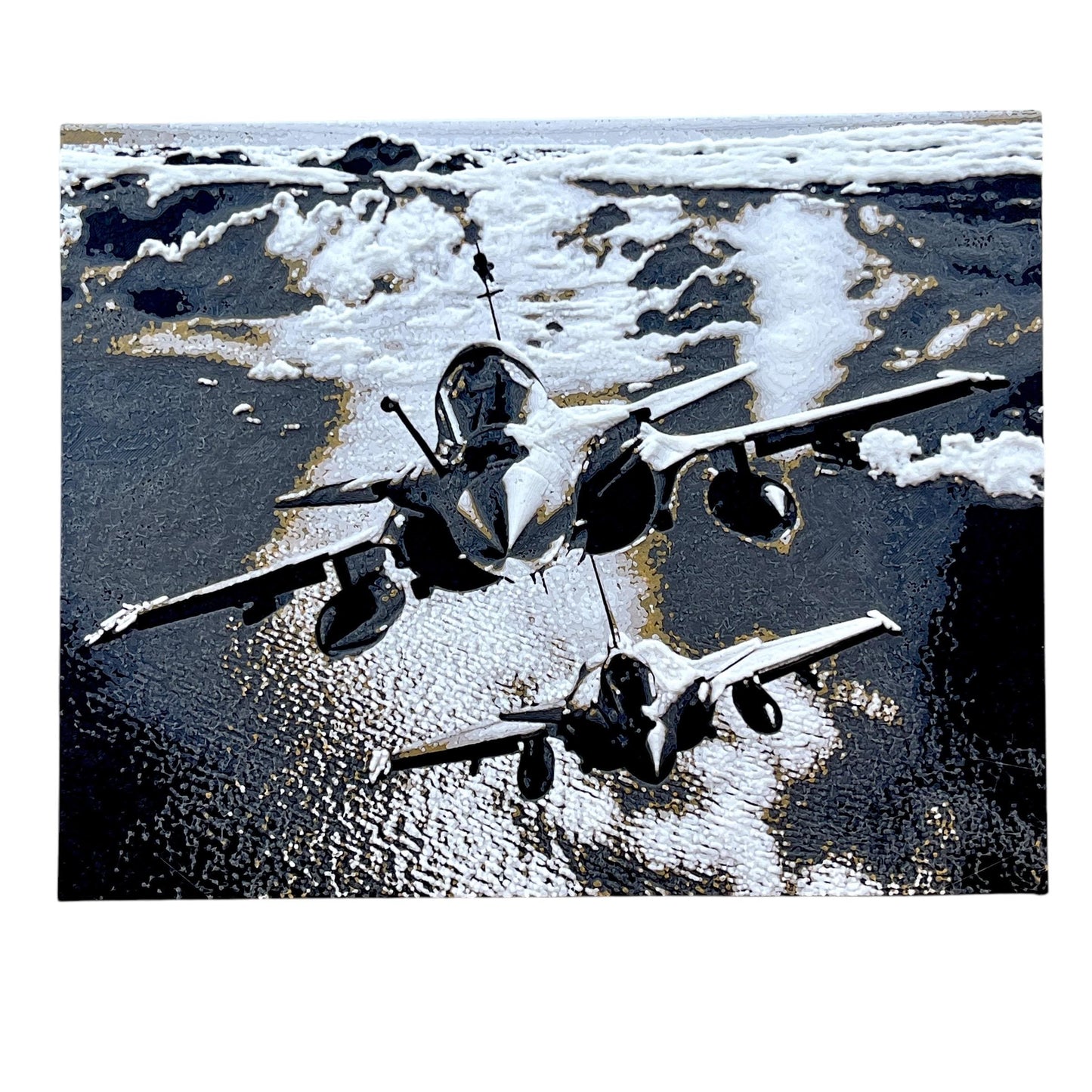 Rafale Patrol Art Print,  Wall Art, Military Plane, French Fighter Jet, Hueforge