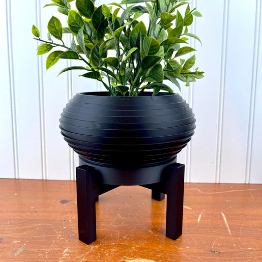 Frons Planter Pot, Indoor Flower Pot with Tray and Stand
