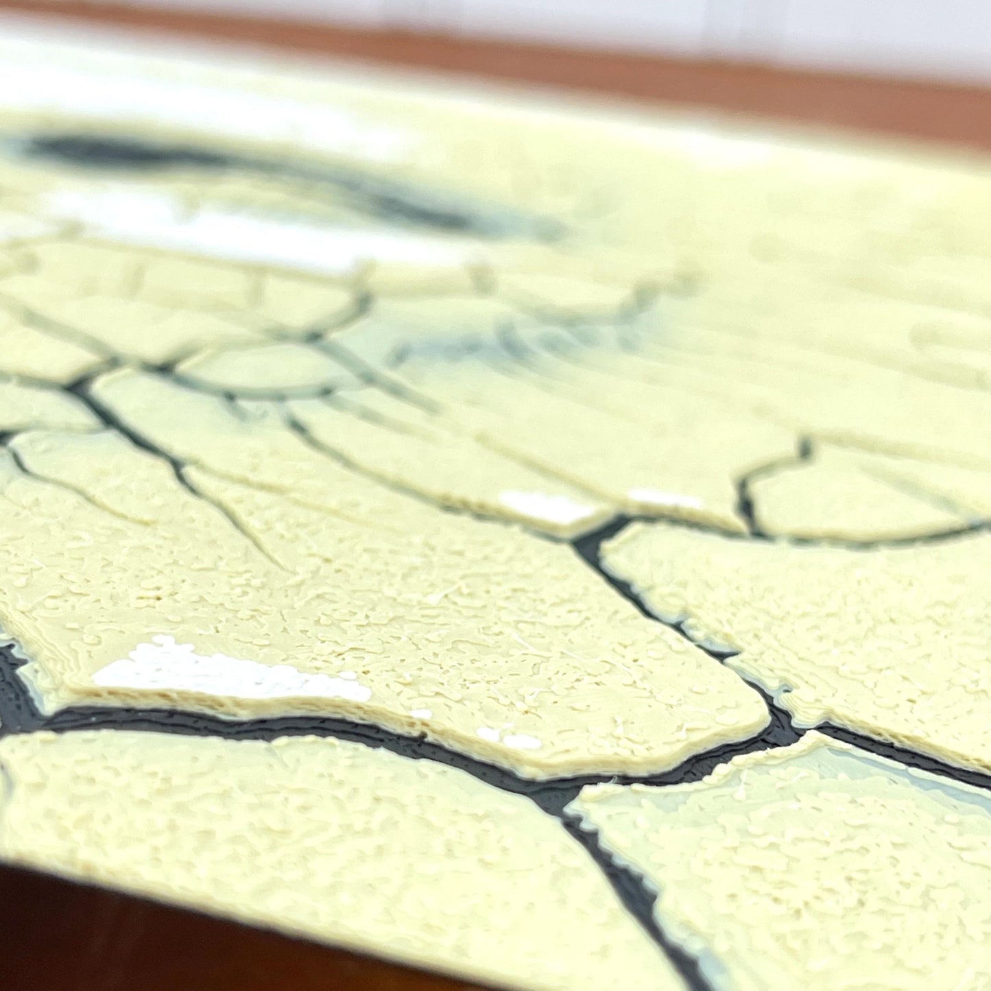 Hueforge Wall Art, Face in the Desert, Surreal Cracked Earth Face Texture