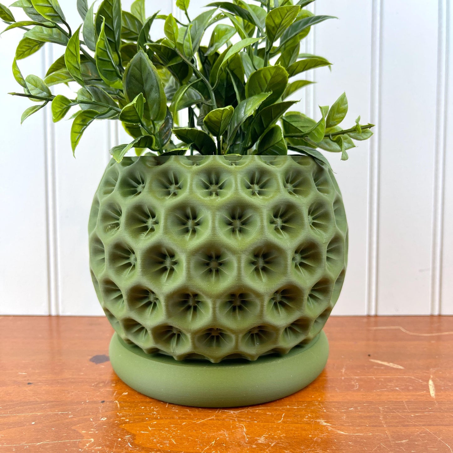 Modern Geometric Planter with Drainage Tray, Starry Planter Pot, Modern Succulent & Houseplant Pot, Honeycomb Design