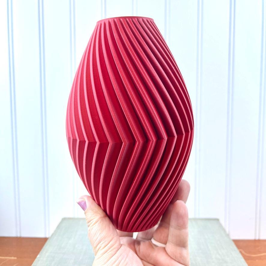 Modern Geometric Vase, The Soko Vase, Twisted Geometric Design, Sleek Minimalist Home Decor, Decorative Accent, Eco-Friendly, Biodegradable