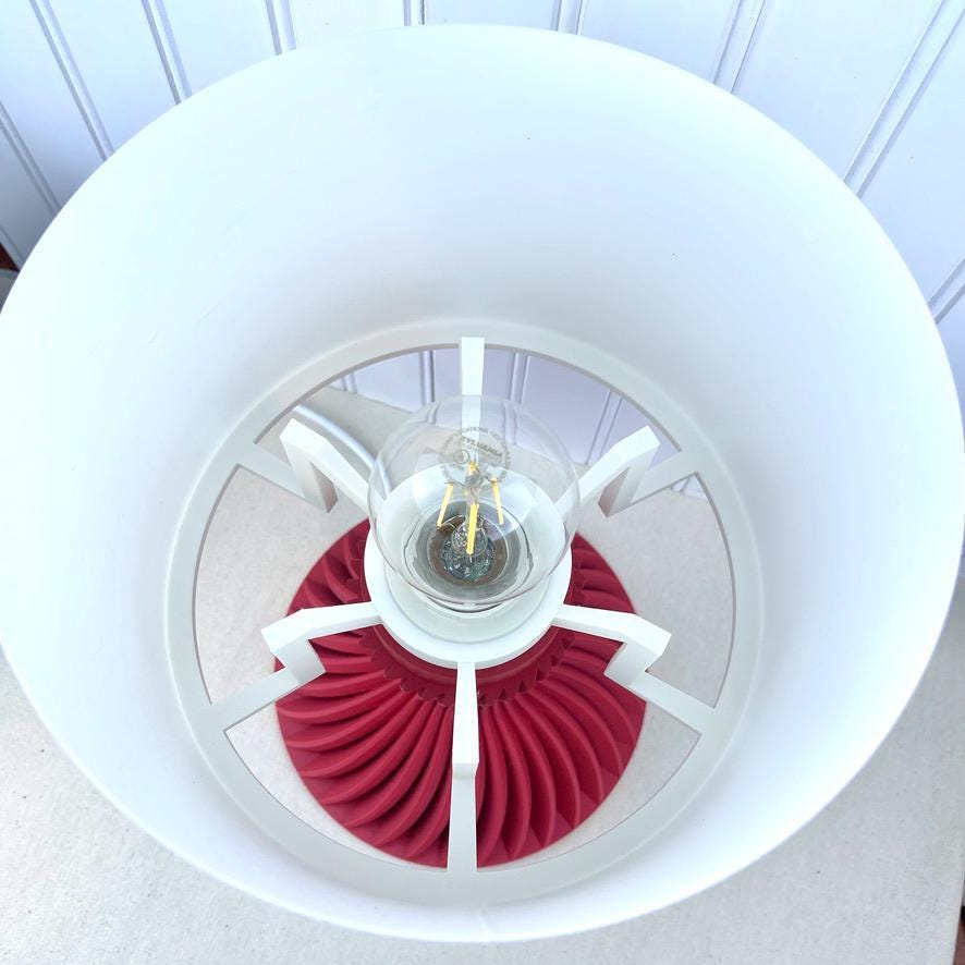Ridged Table Lamp, Desk Lamp and Shade, Bedside Lamp