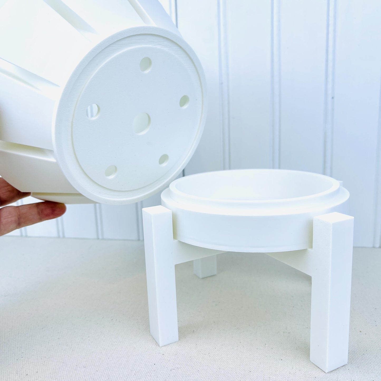 Geometric Indoor Planter Pot, Erno Planter Pot, Indoor Flower Pot, Modern Decorative Plant Pot with Drainage Tray and Stand