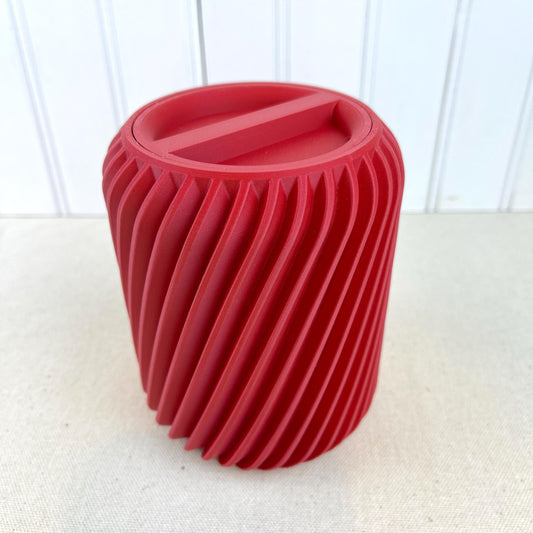 Swirl Lidded Storage Container, Ridged Storage Container, Swirl Container