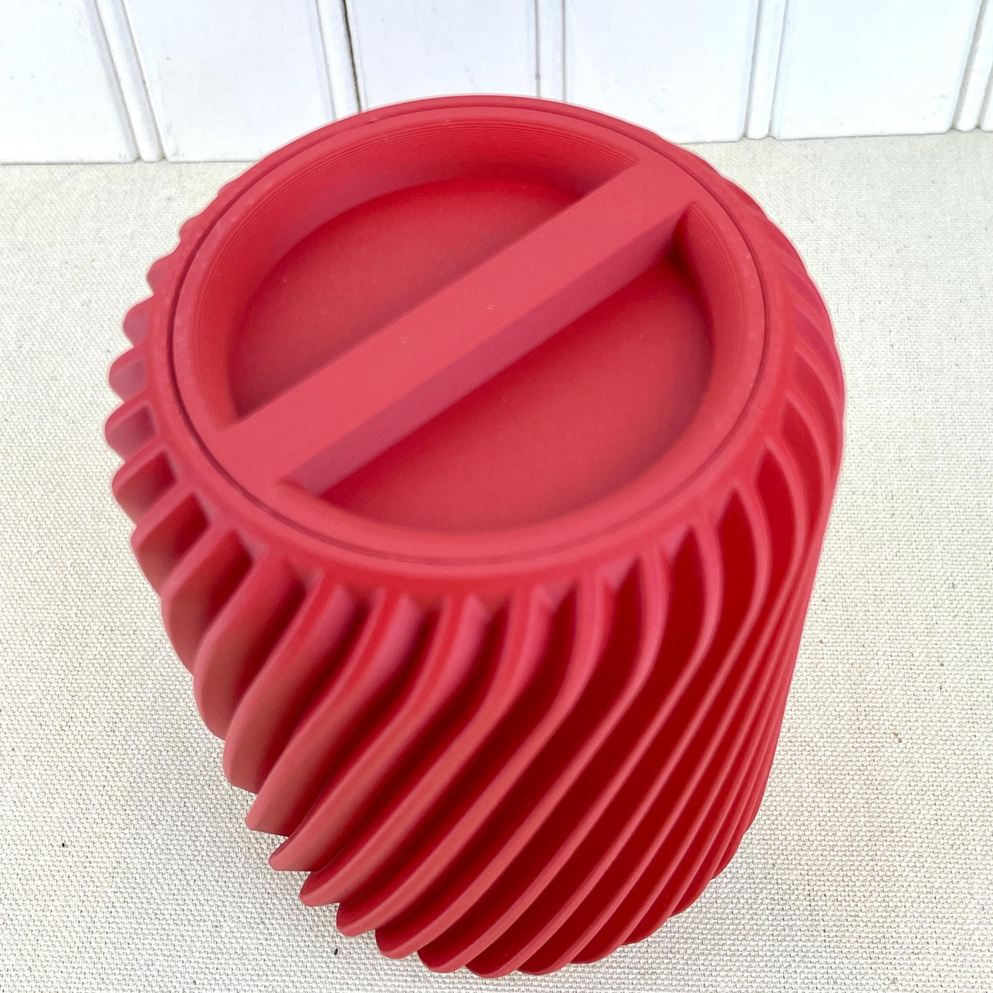 Ridged Storage Container, Swirl Lidded Storage Container