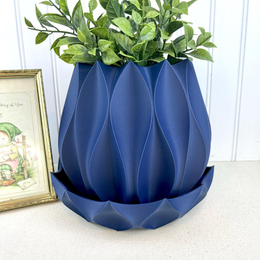 Cactus-Inspired Planter with Drainage Tray, Abyssal Planter Pot 02
