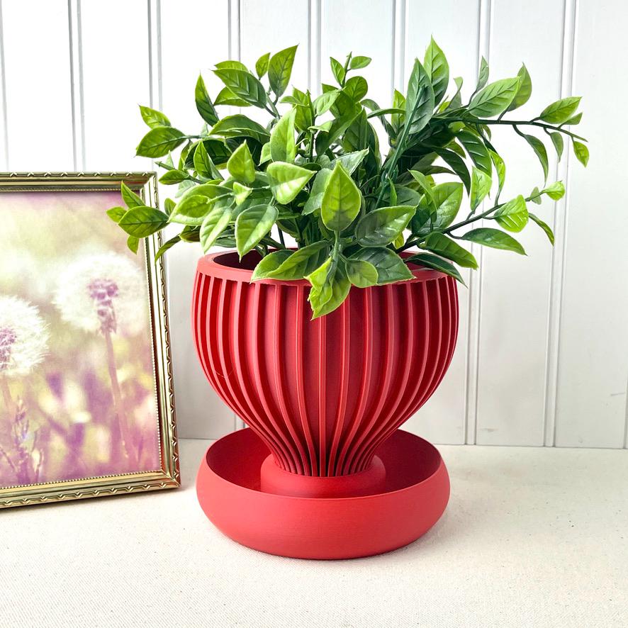 Modern Geometric Planter Pot, Yin Planter Pot, Small Indoor Flower Pot, Modern Planter with Saucer