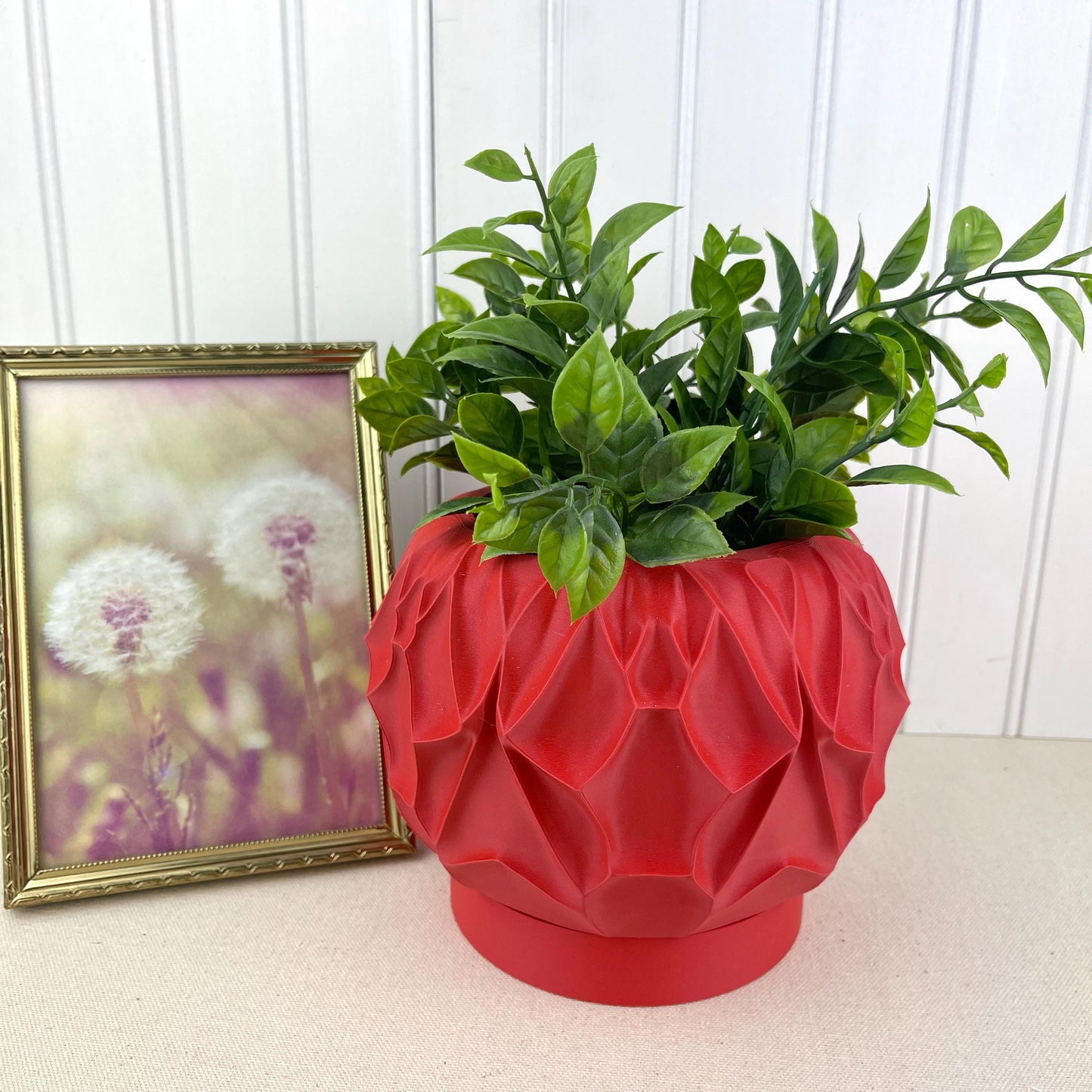 Modern Geometric Planter Pot, Vessel Planter Pot, Small Indoor Flower Pot, Modern Planter with Saucer