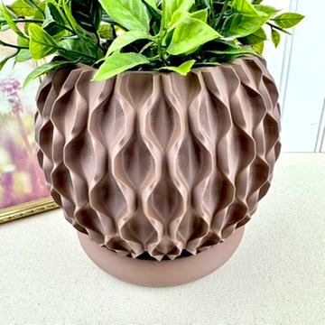 Modern Geometric Planter Pot, Chain Planter Pot, Indoor Flower Pot, Textured Planter