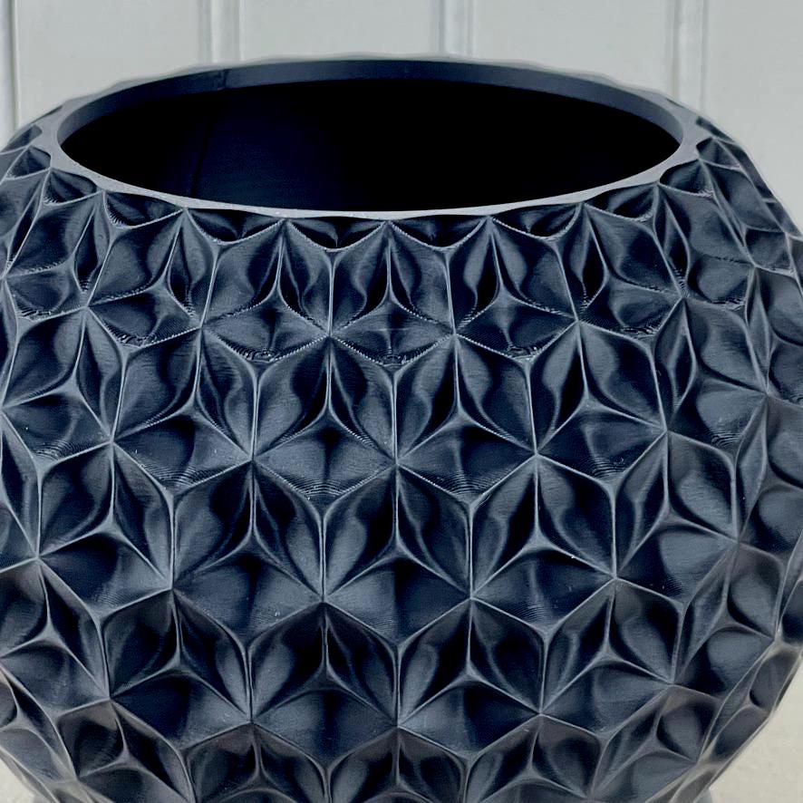 Geometric Planter, Trihex Planter Pot, Faceted Diamond Texture, Indoor Flower Pot