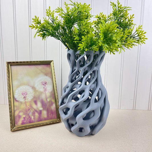 Sculptural Vase, Chain Vase, Wavy Openwork Decorative Vase