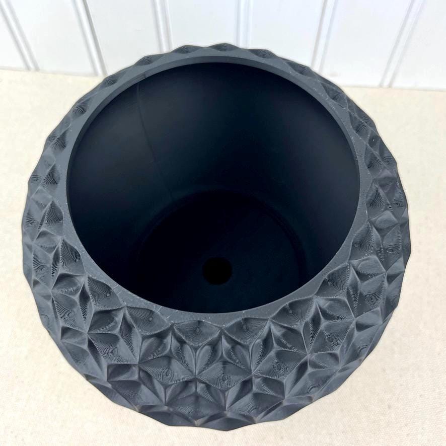 Geometric Planter, Trihex Planter Pot, Faceted Diamond Texture, Indoor Flower Pot