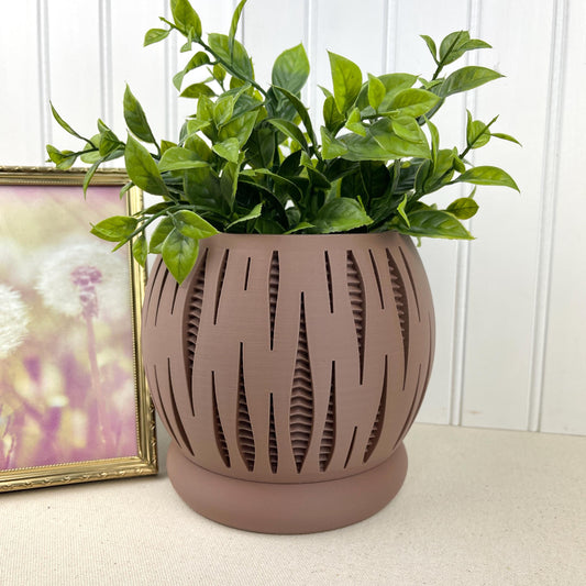 Modern Geometric Planter, Split Planter Pot, Cutout Design, Indoor Flower Pot